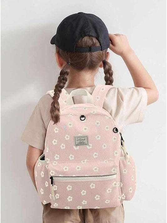 Corduroy Kids Backpack for Boys 6-10: Boys Girls Backpacks for Elementary Kindergarten 15” H Fit Folder