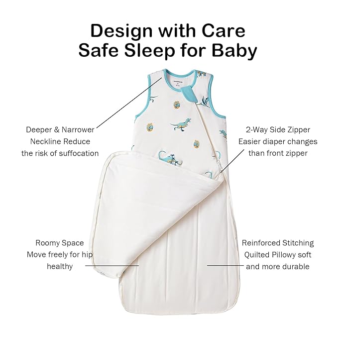 BubblePanda Rayon Made from Bamboo Sleep Sack 0-6 Months 0.5 Tog Soft Newborn Sleep Sack 3-6 Months for Infant Babies 2-Way Zipper Wearable Blanket Baby 0-3 Months