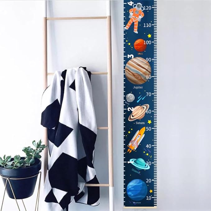 Baby Growth Chart for Wall - Outer Space Height Chart for Kids Nursery Decor Wall Hanging Measurement Ruler Toddlers Kids Room Decor Birthday Christmas Gifts for Boys and Girls 79"X7.9" (Planets)