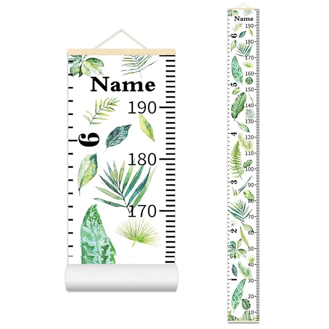 Kids Height Wall Chart Growth Chart Custom Name Child Measurement Ruler Height Tracker for Toddler, Cute Baby Shower Gift Ideas Personalized Christmas Gift Home Decor for Room Classroom Nursey Room