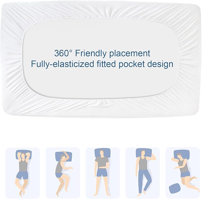 Cot Mattress Protector Pad Waterproof Quilted 30" x 75", Breathable & Cooling Cot Mattresses Cover Fitted for Daybed/Rollaway/Narrow Twin Bed/Camping/RV Bunk with Deep Pocket Up to 10", (White)