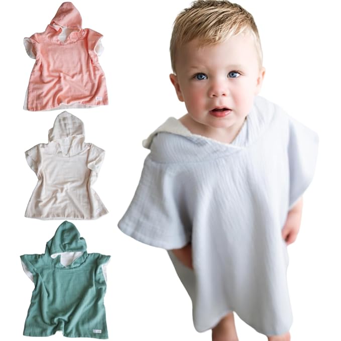 Hooded Poncho Towel for Babies, Kids, and Toddlers - Versatile Swim and Bath Coverup for Beach and Pool Fun
