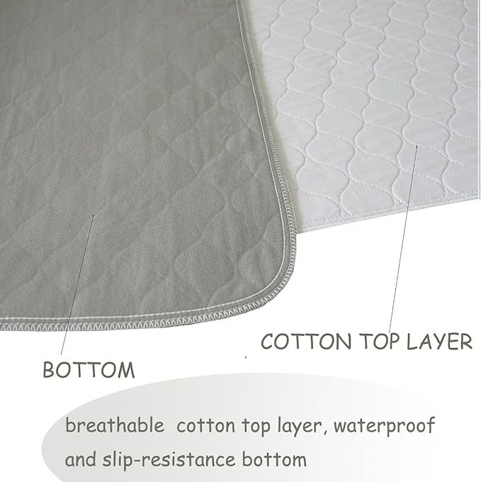 Bed Pad for Incontinence Reusable Underpad 36" X72" Fits King Bed Large Washable Waterproof Draw Sheet Mattress Protector for Seniors, Bedwetting Kids, Hospitals, Pets