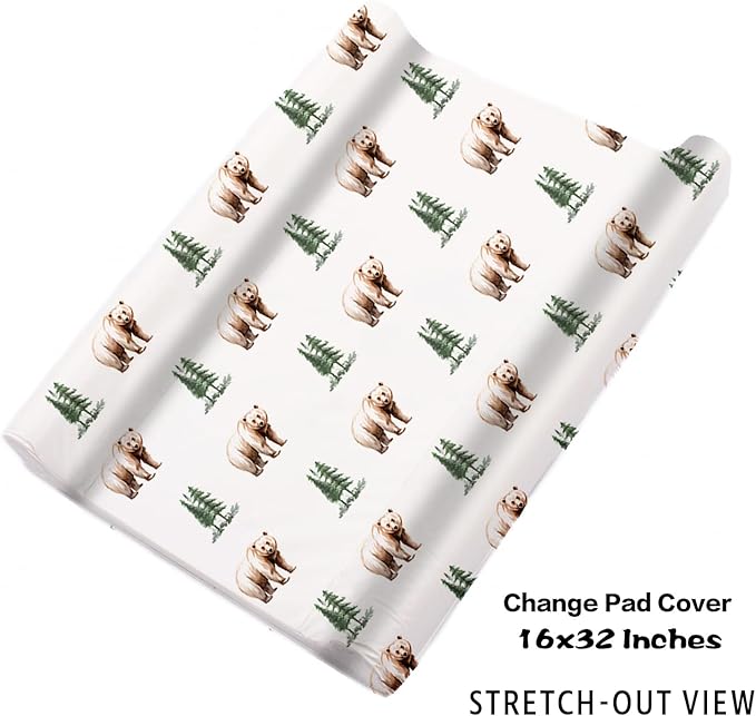 Personalized Baby Crib Bedding Set: 4 Piece Custom Gift Crib Bed Set with Name - Brown Bear Theme, Nursery Bedding Set for Baby Girls,Newborn Boys Girls Crib Sets, Crib Bedding Shower Gifts