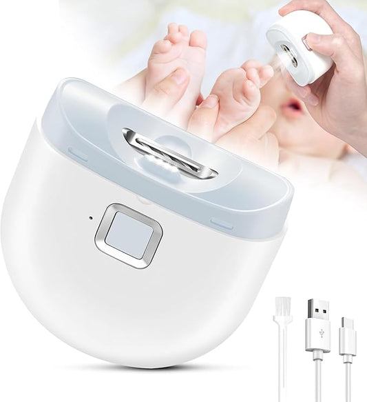 Electric Nail Clipper,Automatic Baby Electric Nail Trimmer,2 Speed Nail Clipper, Rechargeable Nail Kit for Elderly, Baby Nail Trimmer Electric,LED Light Manicure Set,Nail Clippers Gift for Kids,Adult