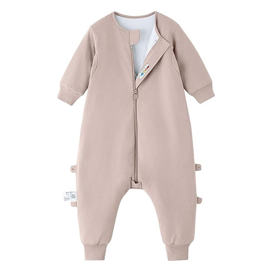 Unisex Toddler Sleep Sack with Feet 1.0 Tog Split Legs Sleep Sack 3T-4T, Sleep Bag Walker, Gifts for Boys & Girls, Dusty pink