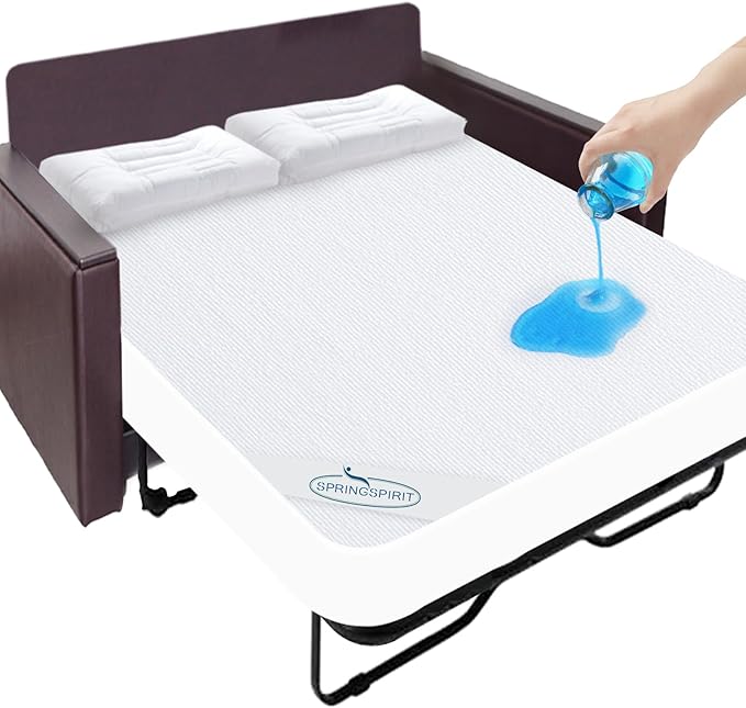 Queen Sofa Bed Terry Mattress Protector Pad Cover 100% Waterproof and Breathable Queen Sleeper Sofa Mattress Topper Sheet Fitted Mattress Protector, 60" x72", Machine Washable