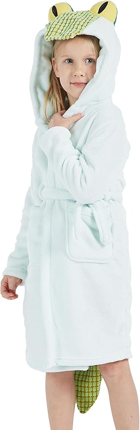 DELEY Girl's Robe Baby Boys Hoodie Robes Toddler Bathrobes for Kids Pajamas Sleepwear