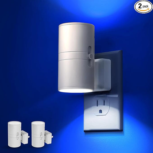 L LOHAS LED Night Light, 2 Pack Bluey Night Light, Plug into Wall, Dimmable, Sensor, Calm Blue Light for Bedroom, Bathroom, Hallway
