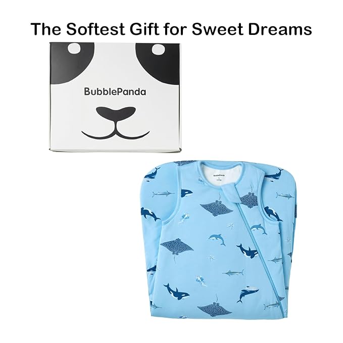 BubblePanda Rayon Made from Bamboo Sleep Sack 0-6 Months 1.0 Tog Soft Toddler Sleeping Sack 3-6 Months for Infant Newborn Babies 2-Way Zipper Baby Wearable Blanket 0-3 Months