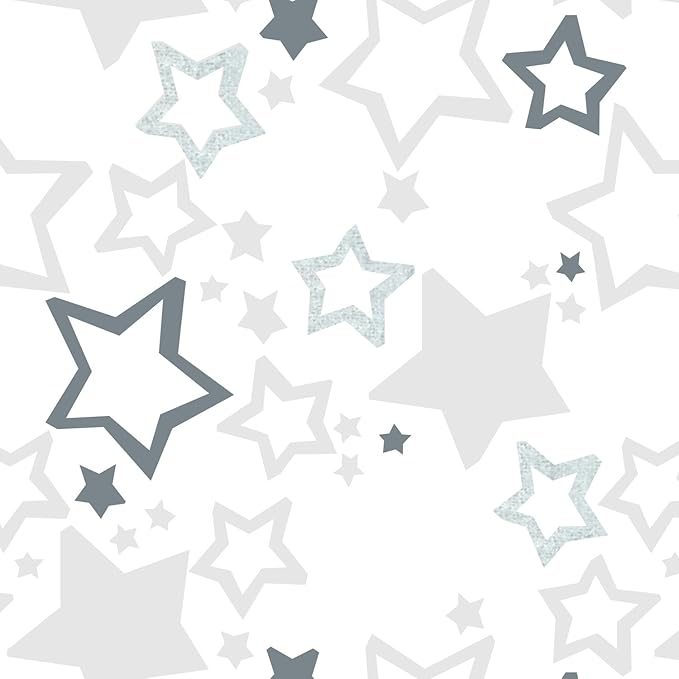 SwaddleDesigns Softest Cotton Muslin Fitted Crib Sheet/Toddler Sheet for Baby Boy & Girl, Gray & Sterling Starshine
