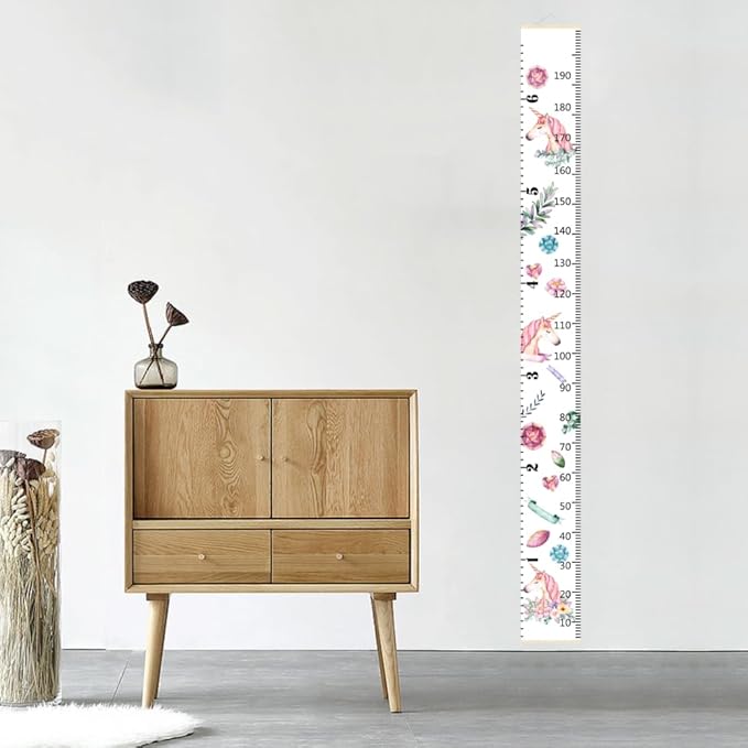 Baby Growth Chart for Wall - Height Chart for Kids Nursery Decor Wall Hanging Measurement Ruler Toddler Room Decor Play Room Essentials Birthday Christmas Gifts for Boys Girls 79"X7.9" (Unicorn)
