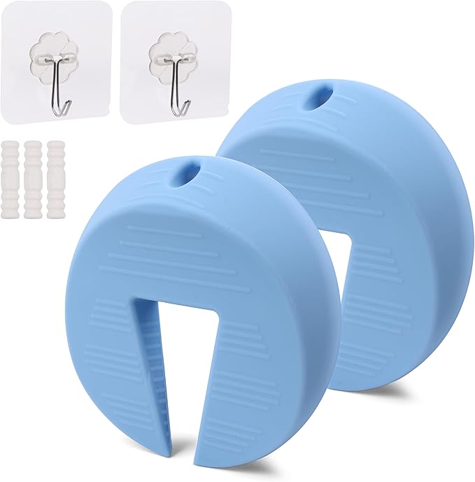 Neobay Door Pinch Guard and Door Slam Stopper, Durable Silicone Door Finger Pinch Guard, Prevents Finger Pinch Injuries, Slamming on Even Heavy Doors Doors, Door Safety for Kids, 2 Pcs Blue Upgraded.