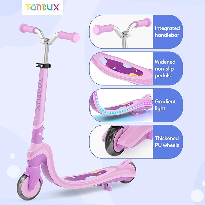 Scooter for Kids with Light-Up Wheels & Deck, Adjustable Heights 2 Wheel Kick Scooters for Kids 5-7, Toddler Scooters with 4 Lighting Mode Deck