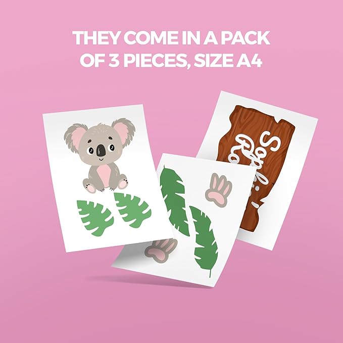 EGD Custom Koala Door Decal with Name | Door Decals for Bedroom or Nursery | Personalized Vinyl Wall Decal for Kids Room | Cute Koala Wall Stickers for Kids (E. Koala)
