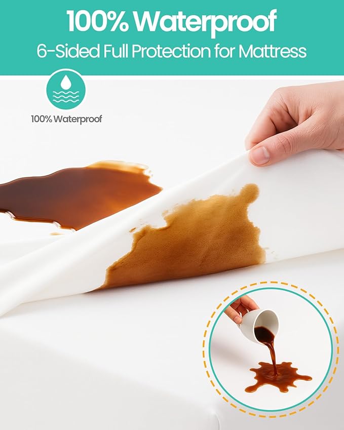 2 Pack Twin XL 39"x80" Waterproof Mattress Cover(9 in. Deep) Protector Zippered Soft Breathable Healthy Encasement Great for Dorms Hotel