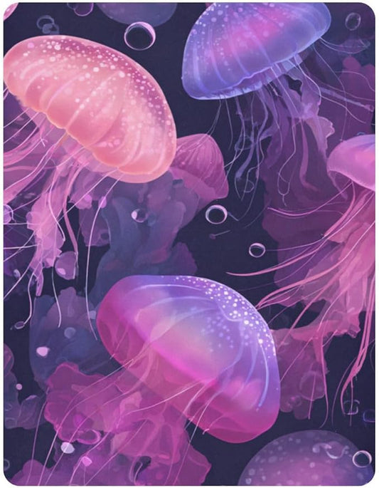 Jellyfishes and Bubbles Pink Crib Sheets Standard Crib Toddler Mattresses Cover Fitted Baby Bed Sheet Breathable Crib Mattress Sheet for Girls Boys 52" x 28"x5''