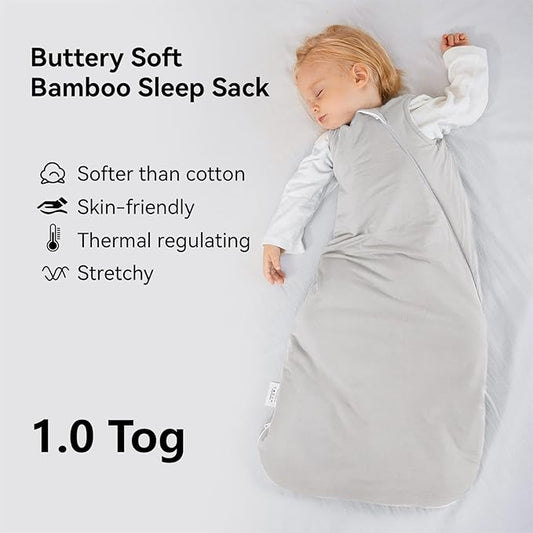 BubblePanda Rayon Made from Bamboo Sleep Sack 2t-3t 1.0 Tog Soft Toddler Sleeping Sack 24-36 Months for Babies 2-Way Zipper Baby Wearable Blanket