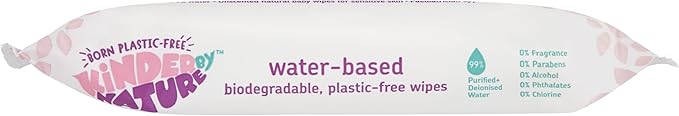 Jackson Reece Kinder by Nature Water-Based Baby Wipes - 56 Count (Case of 12 packs)