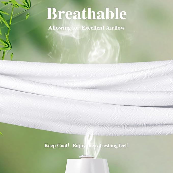 Twin Size Waterproof Mattress Protector Cooling Mattress Pad Mattress Cover, Extremely Cozy Bed Cover 3D Air Fabric Smooth Soft Noiseless Washable, 5''-18'' Deep Pocket