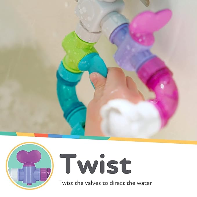 Nuby Splish Splash Cups and Wacky Waterworks Pipes Bath Toys