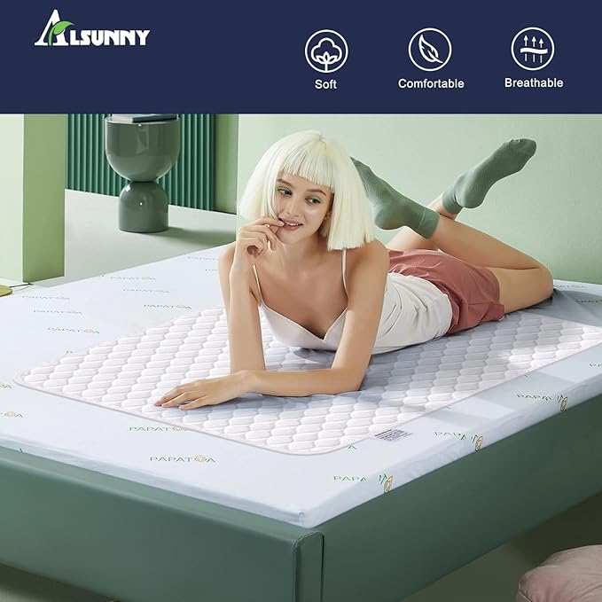 Non-Slip Bed Pads,34"X36" (2 Pack),Waterproof Washable Underpads Mattress Protector,Reusable Highly Absorbency Incontinence Bed Pads for Aldults,Seniors and Pets