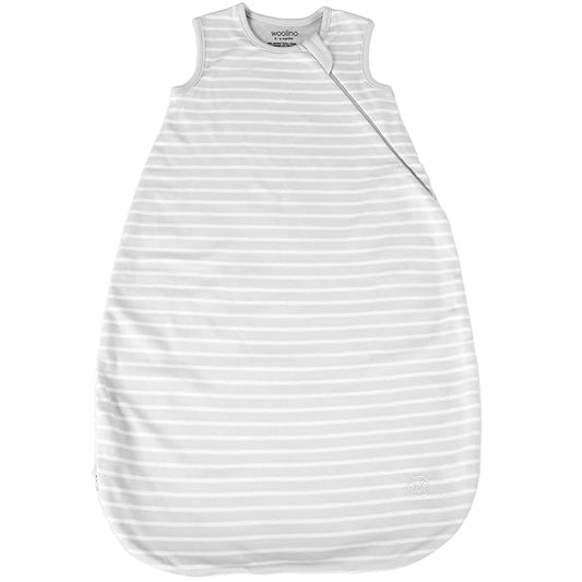 Woolino Merino Wool and Organic Cotton Baby Sleep Bag - 4 Season Classic Sleep Sack - Two-Way Zipper Sleeping Bag for Toddler - 18-36 Months - Birch Gray