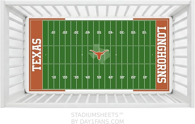 STADIUMSHEETS Day1Fans Officially-Licensed Fitted Crib Sheet (Texas Longhorns)