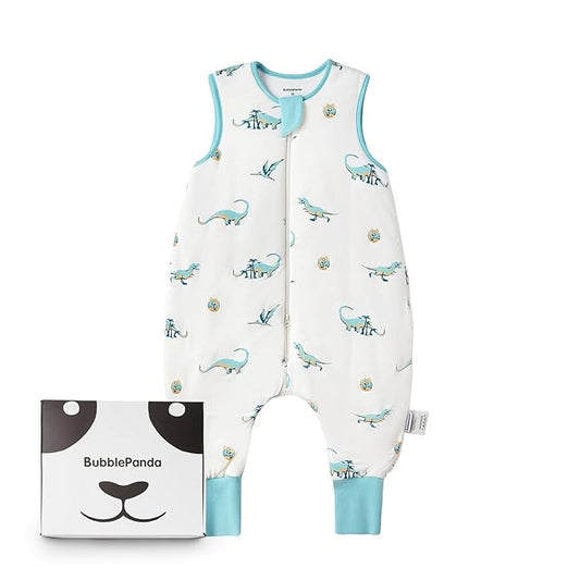 BubblePanda Rayon Made from Bamboo Toddler Sleep Sack with Feet 6-12 Months 1.0 Tog Ultra Soft Toddler Sleeping Sack Baby Sleep Bag Walker Quilted Wearable Blanket with Legs 2-Way Zipper Lightweight