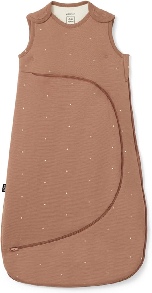 Snuz Baby Sleep Sack with Diaper Zip - Baby Sleeping Bag for Easy Diaper Changes, Super Soft Cotton Sleep Sacks in Summer or Winter Tog with Perfect Fit Poppers, Blush/Dot, 1 Tog 0-6M