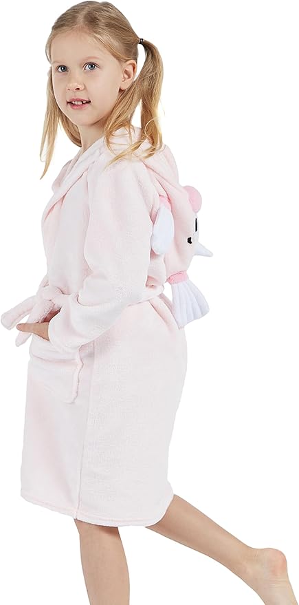 DELEY Girl's Robe Baby Boys Hoodie Robes Toddler Bathrobes for Kids Pajamas Sleepwear