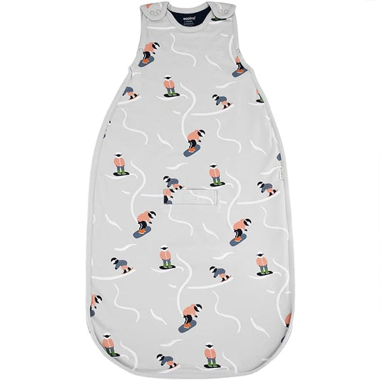 Woolino Merino Wool & Organic Cotton Baby Sleep Sack 2-24 Months – Ultimate 4-Season Baby Sleeping Bag, Universal Size Wearable Blanket, 2-Way Zipper & Adjustable Fit, Year-Round Use - Snowboarder