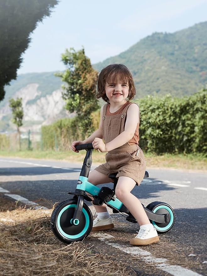 newyoo Toddler Tricycles for 1-3 Year Olds, Toddler Bike, Baby Balance Bike, Christmas and Birthday Gift for Boy and Girl, Trike with Push Handle, Safety Guard, Safety Belt, Blue, TR008