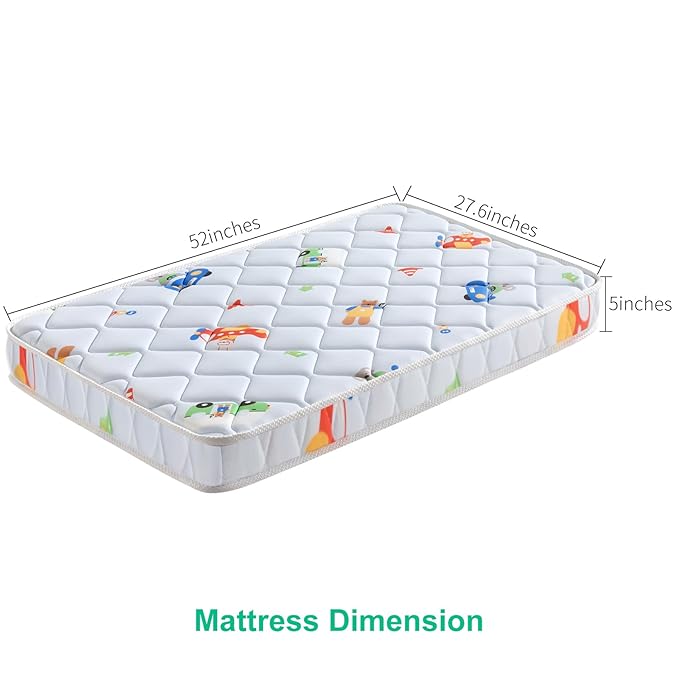 Premium Baby Mattress for Crib and Toddler Bed, 100% Knitted Fabric, Premium Fleece Surface-Hypoallergenic, Soft Breathable, 5" Thick-Firm and Optimal Support, Non-Toxic Crib Mattress