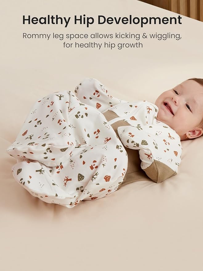 GROWNSY Transitional Swaddle Sleep Sack 6-12 Months, Starfish Design Baby Swaddle Sack, Dual-Zipper for Easy Diaper Changes, Proper Hip Development & Openable Foot Button, 19-27 lbs, Bear Forest