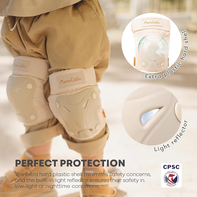 MomnLittle Kids Protective Gear Set Bicycle Skateboard Scooter Roller Skating Inline Skating Bike Cycling Girl Boy Knee Pads Elbow Pads Wrist Pads