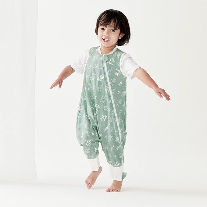 Duomiaomiao 0.5 TOG Toddler Sleep Sack 12-24 Months 100% Cotton Lightweight Baby Sleep Sack with Feet, Breathable Comfy Toddler Wearable Blanket
