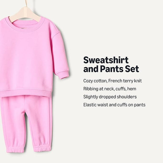 Amazon Essentials x Sofia Grainge Toddlers and Baby Boys' Sweatshirt and Sweatpant Set