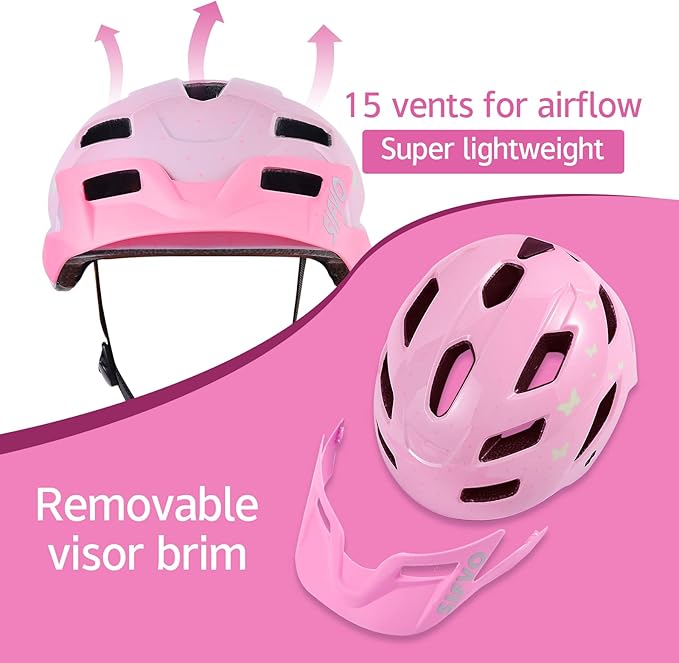 Kids Helmet, SIFVO Kids Bike Helmet Boys and Girls Bike Helmet with Cool Visor Helmet for Kids 5-14, Kids Bike Helmets Youth Bike Helmet Adjustable & Lightweight 50-57cm