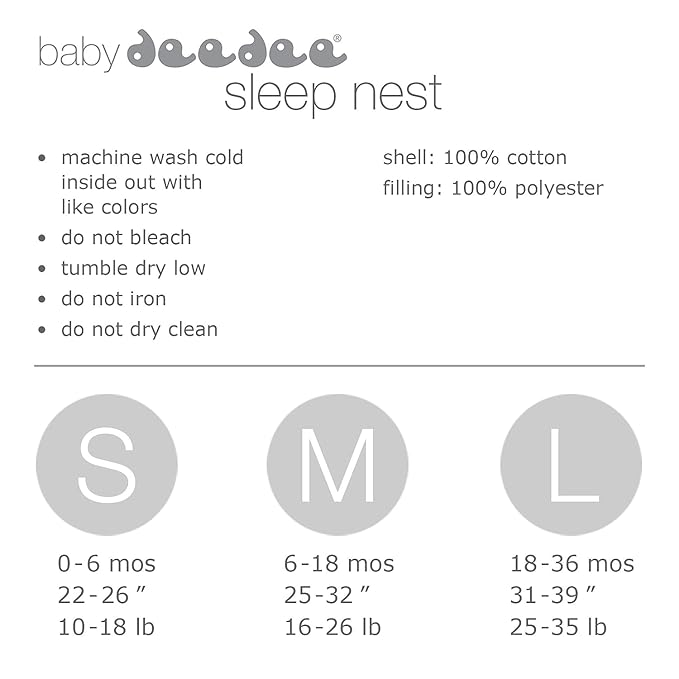 baby deedee Sleep Nest Sleeping Sack, Warm Baby Sleeping Bag fits Newborns and Infants, Gray Lagoon, Small (0-6 Month)