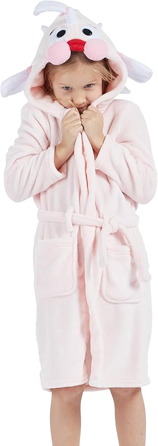 DELEY Girl's Robe Baby Boys Hoodie Robes Toddler Bathrobes for Kids Pajamas Sleepwear