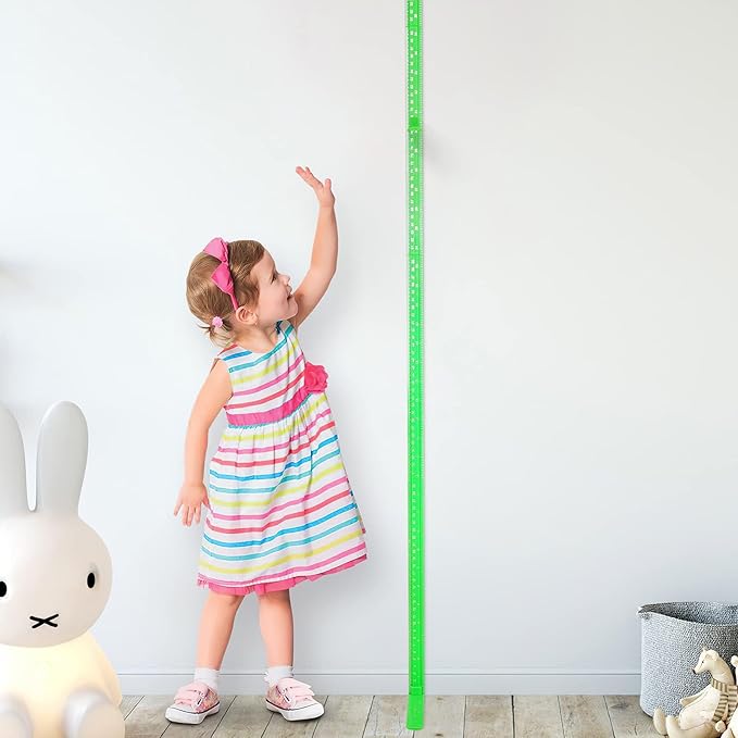 EASYXQ Height Measurement for Wall, Children Height Ruler, 3D Removable Growth Chart, Splicing Sliding Measuring Ruler for Kids and Nursery 79 inch (Green)
