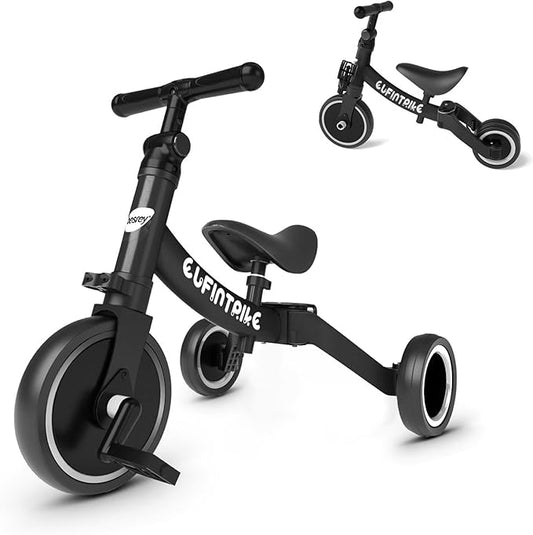 besrey 5 in 1 Toddler Bike for 1 Year to 4 Years Old Kids, Toddler Tricycle Kids Trikes Tricycle, Toys for Boy & Girl, Balance Training, Removable Pedals