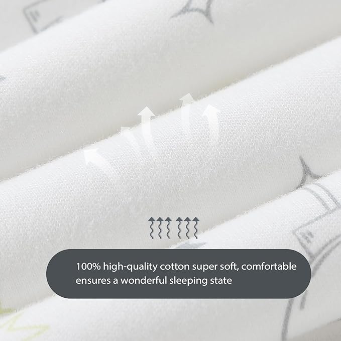 Mosebears Sleep Sack Baby Winter Wearable Blanket with 2-Way Zipper,2.5 TOG Cotton Sleep Sack Unisex (White Cloud, 18-24 Months)