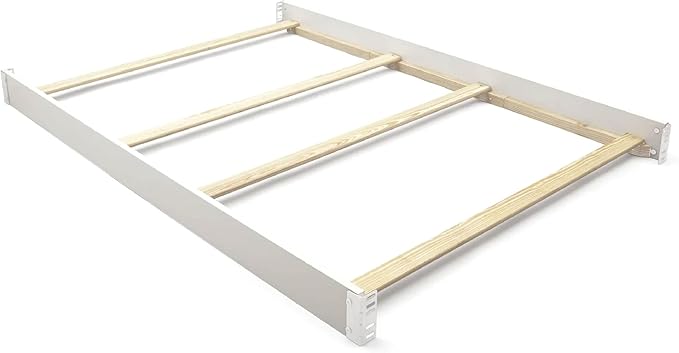 Full-Size Conversion Kit Bed Rails Compatible with Haven & New Haven Convertible Cribs by Delta Children - Solid Wood Rail #0050 - Toddler & Adult Bed Rail - Nursery & Baby Furniture (White - 100)