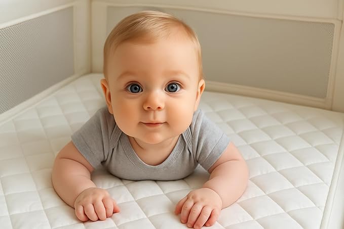 Pack N Play Mattress Pad 27x39 - Quilted Fitted Sheet for Graco, Baby Trend, Dream On Me, Evenflo - Soft White, Made in USA