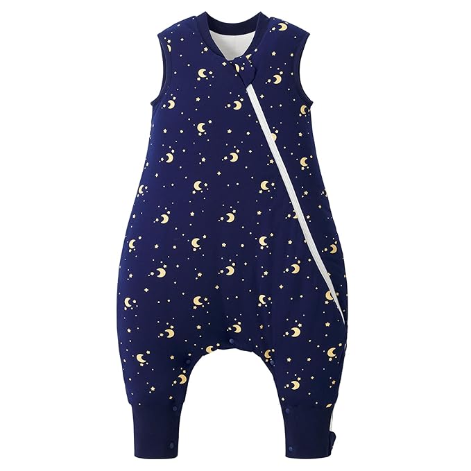 Duomiaomiao 2.5 TOG Toddler Sleep Sack 3-4T 100% Cotton Winter Side Open Zipper Baby Sleep Sack with Feet, Warm Toddler Wearable Blanket