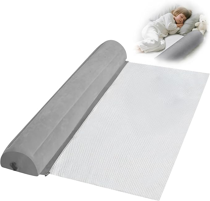 Inflatable Bed Bumpers for Toddlers, Non-Slip Bed Bumper with Machine-Washable Cover, Travel Bed Rail for Kids for King, Queen, Twin, Full, Portable Inflatable Toddler Bed for Hotel, Vacation