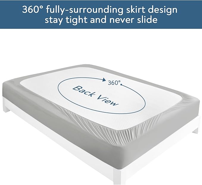 Magik & Kover Twin Mattress Protector Waterproof Cover 2 Pack, Waterproof Bed Twin Fitted Sheet Only, Machine Washable Deep Pocket Single Size Mattress Cover for Kids with Elastic Rubber Band, Grey