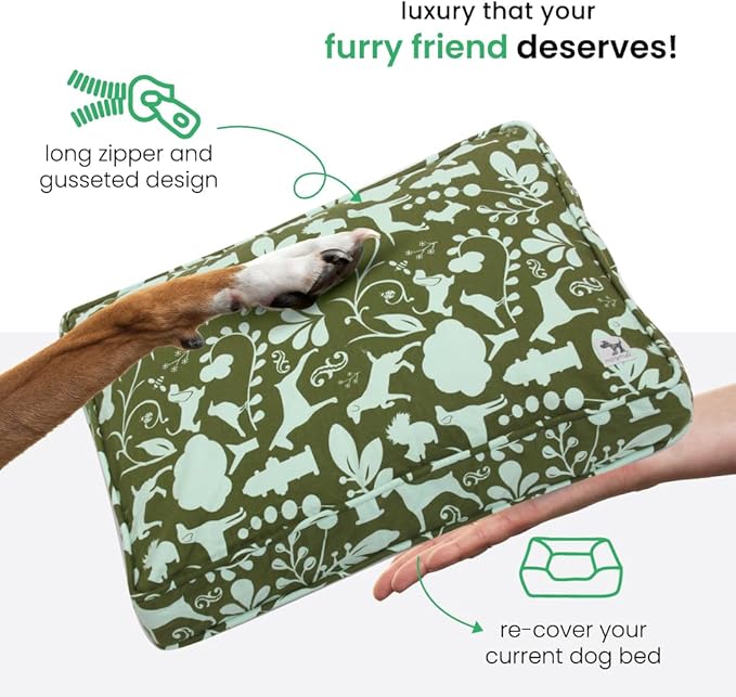Molly Mutt Large Crib Mattress Cover - Amarillo by Morning Print - Measures 27”x52”x5”- 100% Cotton - Durable - Breathable - Sustainable - Machine Washable Dog Bed Cover